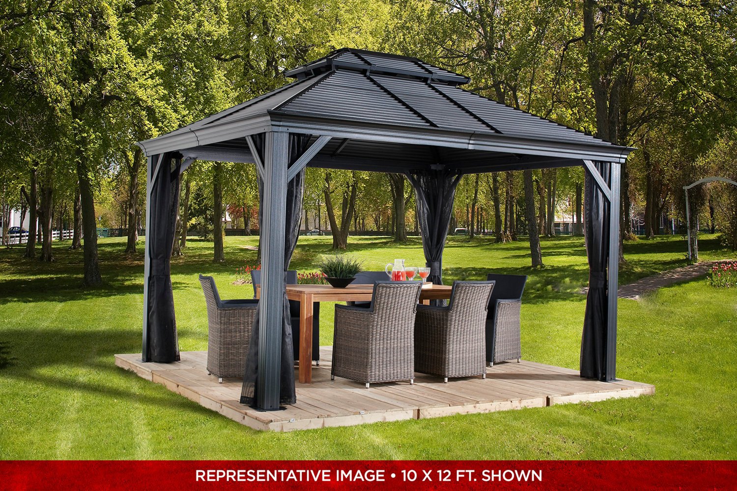 Mykonos II Double Roof Gazebo 10 x 14 ft - view number 4