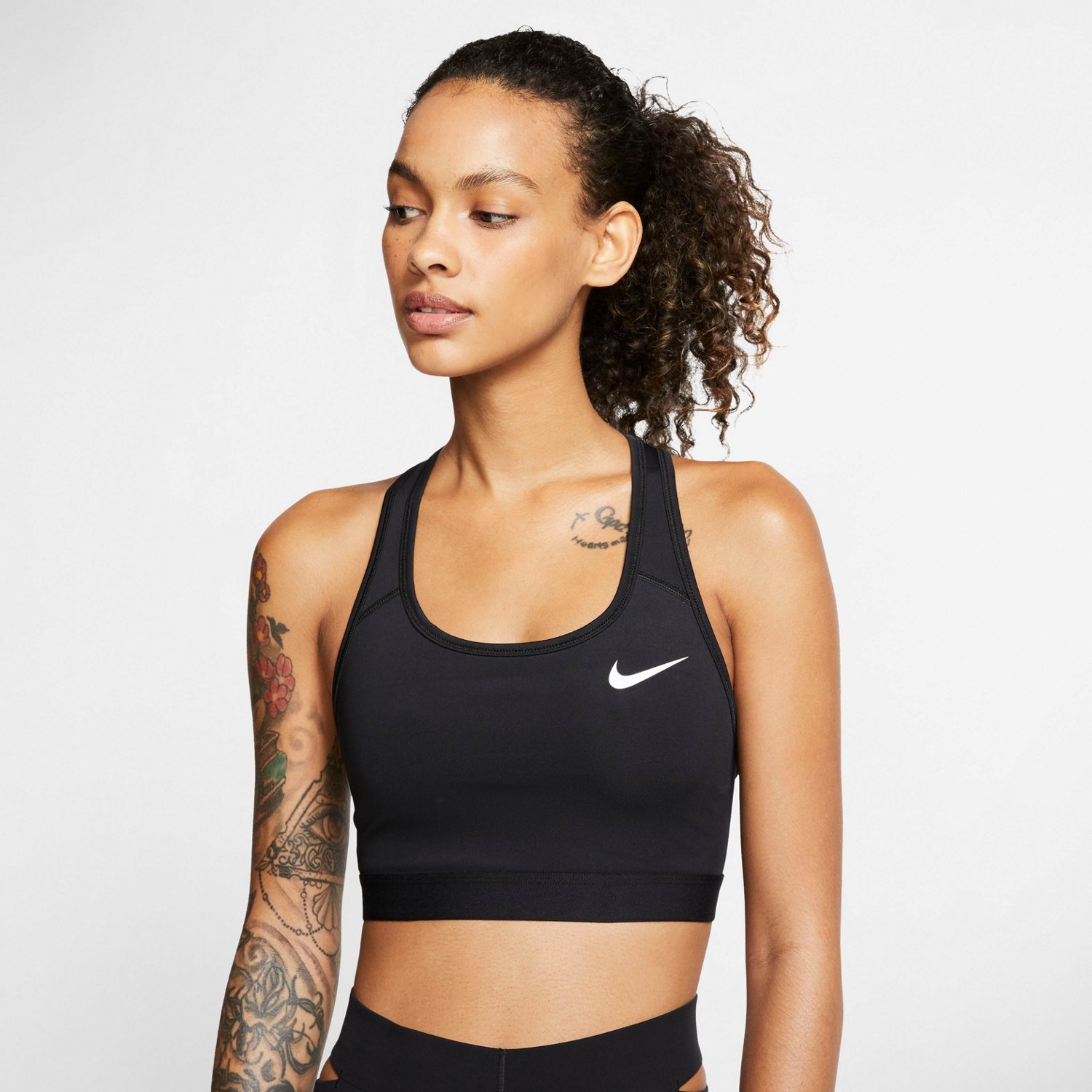 Nike Dri Fit Advantage Swoosh Medium Support Padded Sports Sports Bra  White