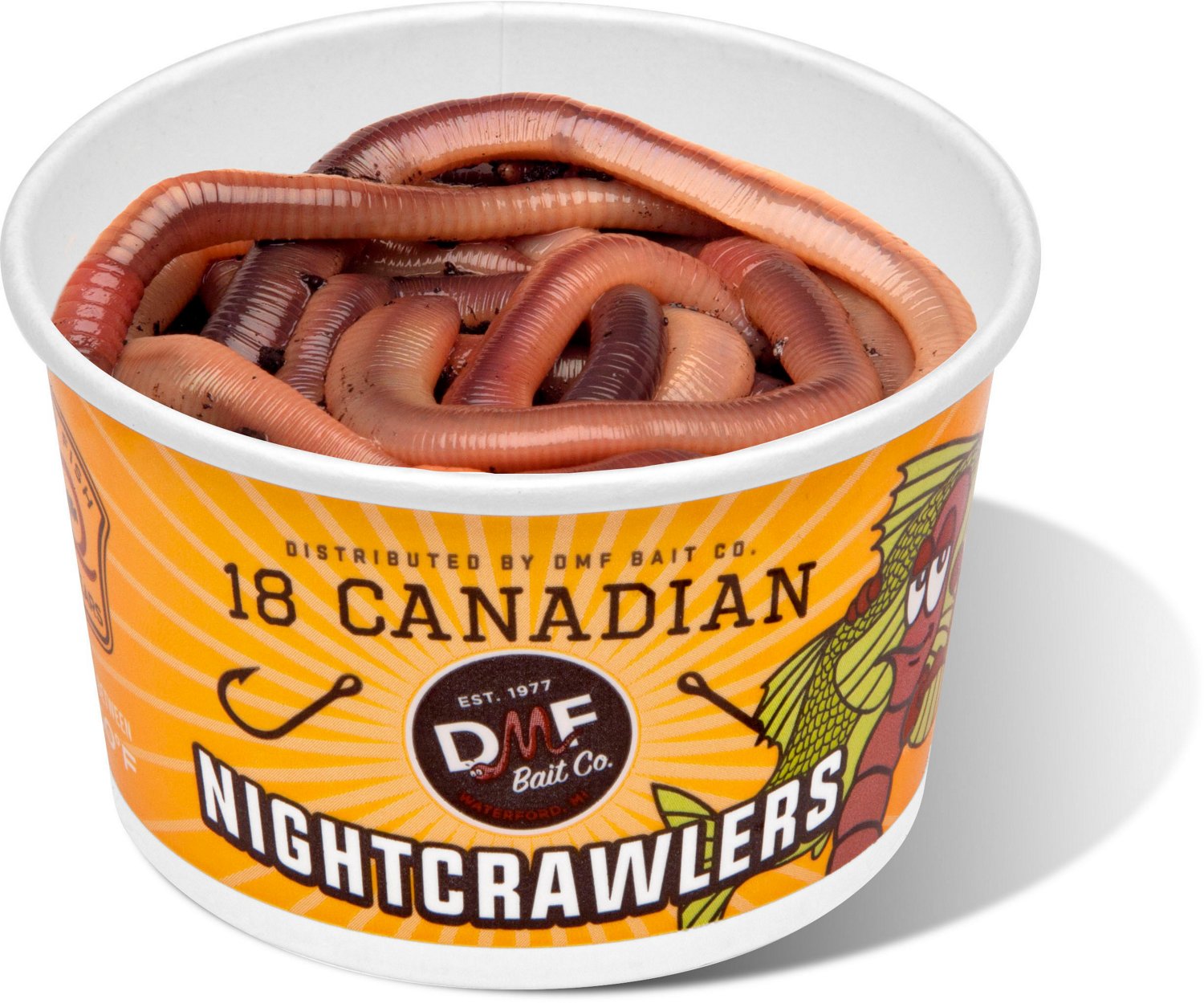 DMF Bait Canadian Nightcrawlers 18-ct