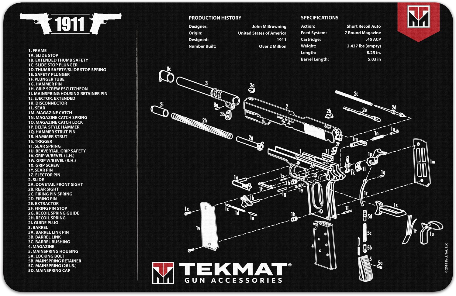 TekMat 1911 Gun Cleaning Mat | Academy