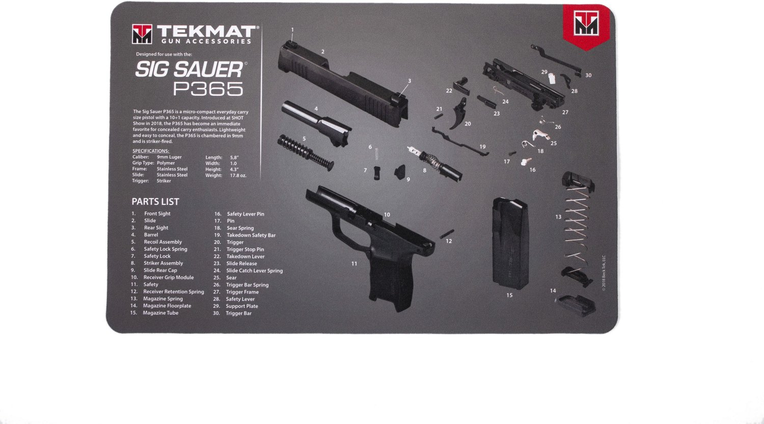 TekMat SIG SAUER P365 Gun Cleaning Mat                                                                                           - view number 1 selected