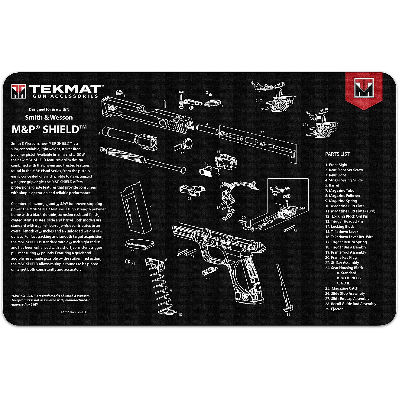 TekMat Smith & Wesson Shield Gun Cleaning Mat                                                                                    - view number 1