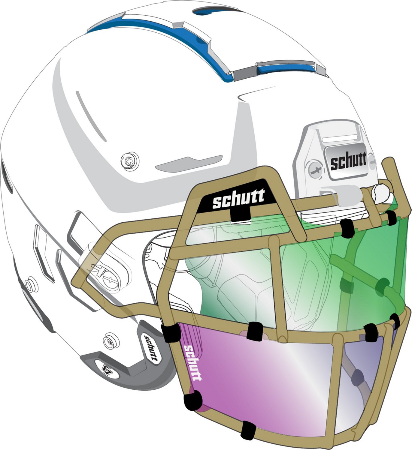 Schutt Lower Splash Football Faceguard Shield - view number 2