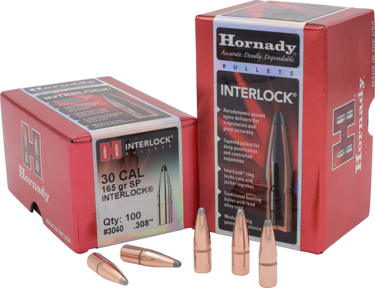 Hornady InterLock .308 165-Grain Reloading Bullets | Academy