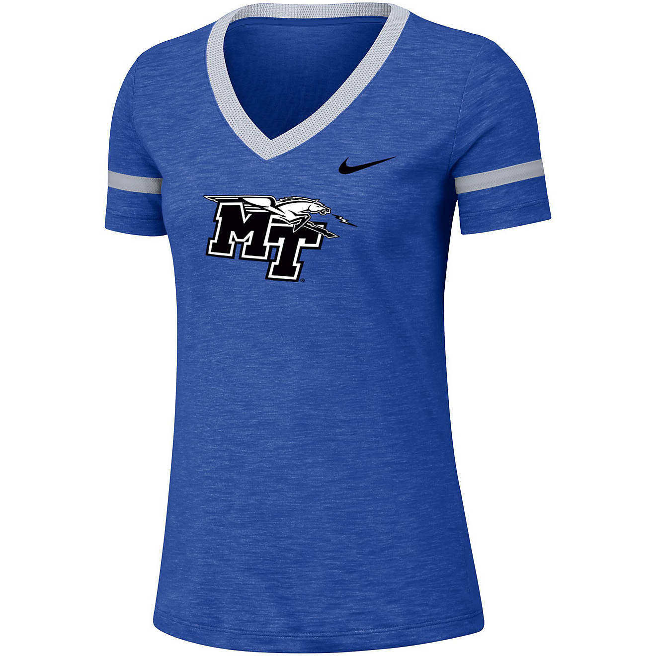 Nike Women’s Middle Tennessee State University Dri-FIT Slub V-neck T-shirt                                                     - view number 1