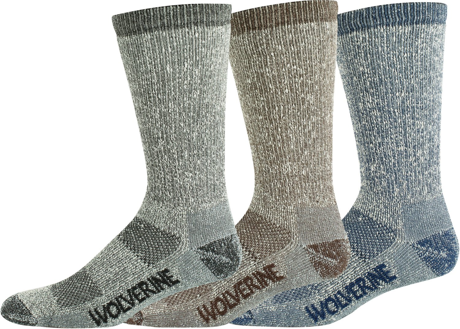 Wolverine Men's Wool Crew Socks 3 Pack Academy