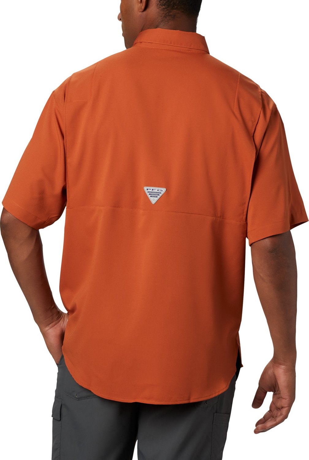 Houston Astros Columbia Short Sleeve Tamiami Button Down Shirt - Orange