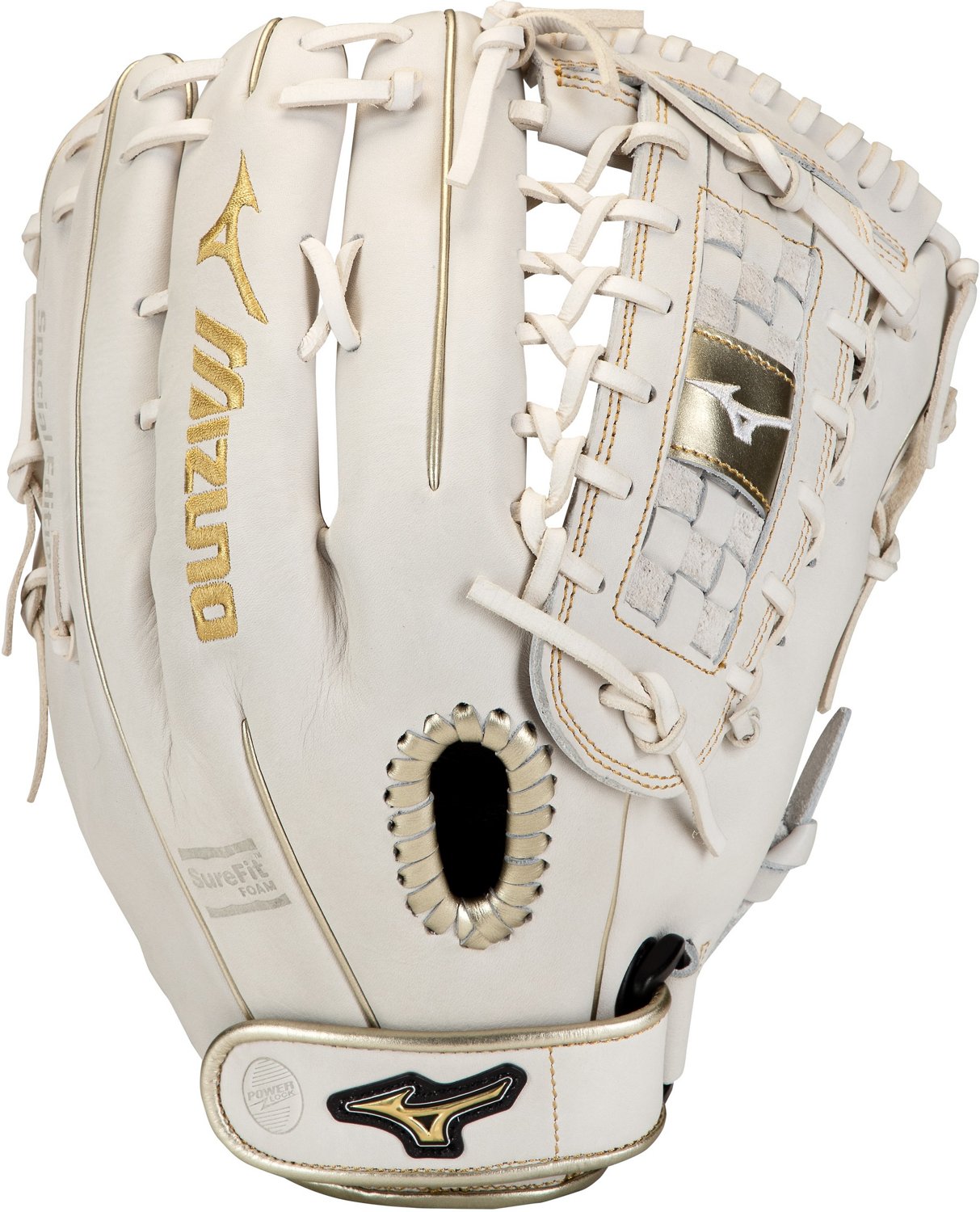 Mizuno GMVP1300PSEF8 MVP Prime SE Fastpitch Softball Glove 13", Left Hand Throw, WHITE-GOLD                                      - view number 2