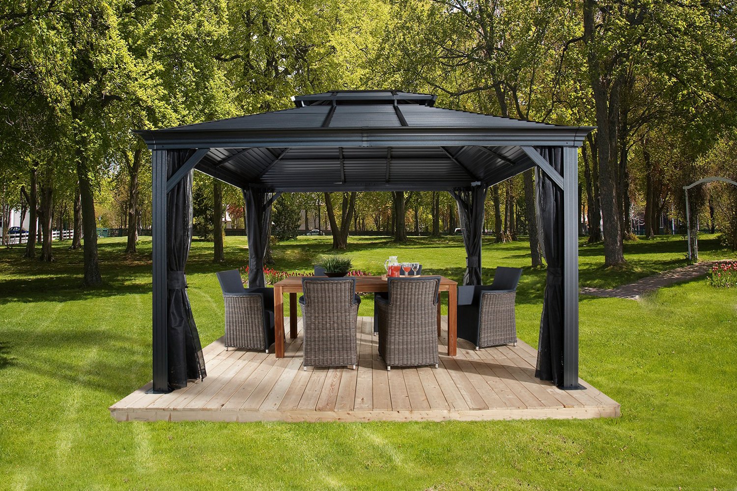 ShelterLogic Mykonos II Hardtop Double Roof 12 ft x 14 ft Gazebo                                                                 - view number 2