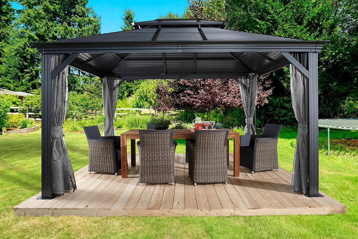 ShelterLogic Mykonos II Hardtop Double Roof 12 ft x 14 ft Gazebo                                                                 - view number 3