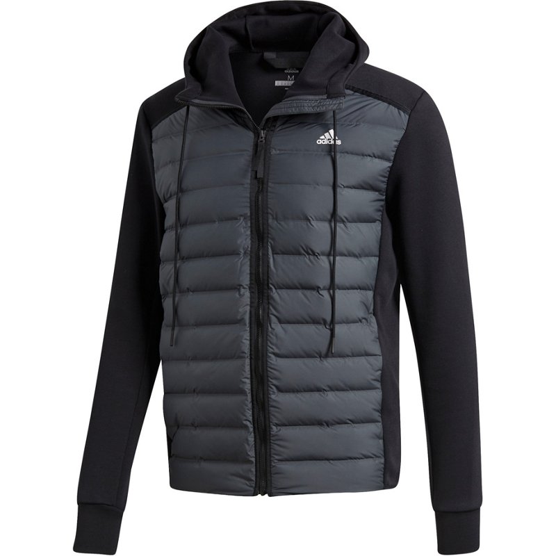 adidas Men’s Varilite Hybrid Fleece Jacket Black, 2X-Large - Men's Athletic Fleece at Academy Sports product image