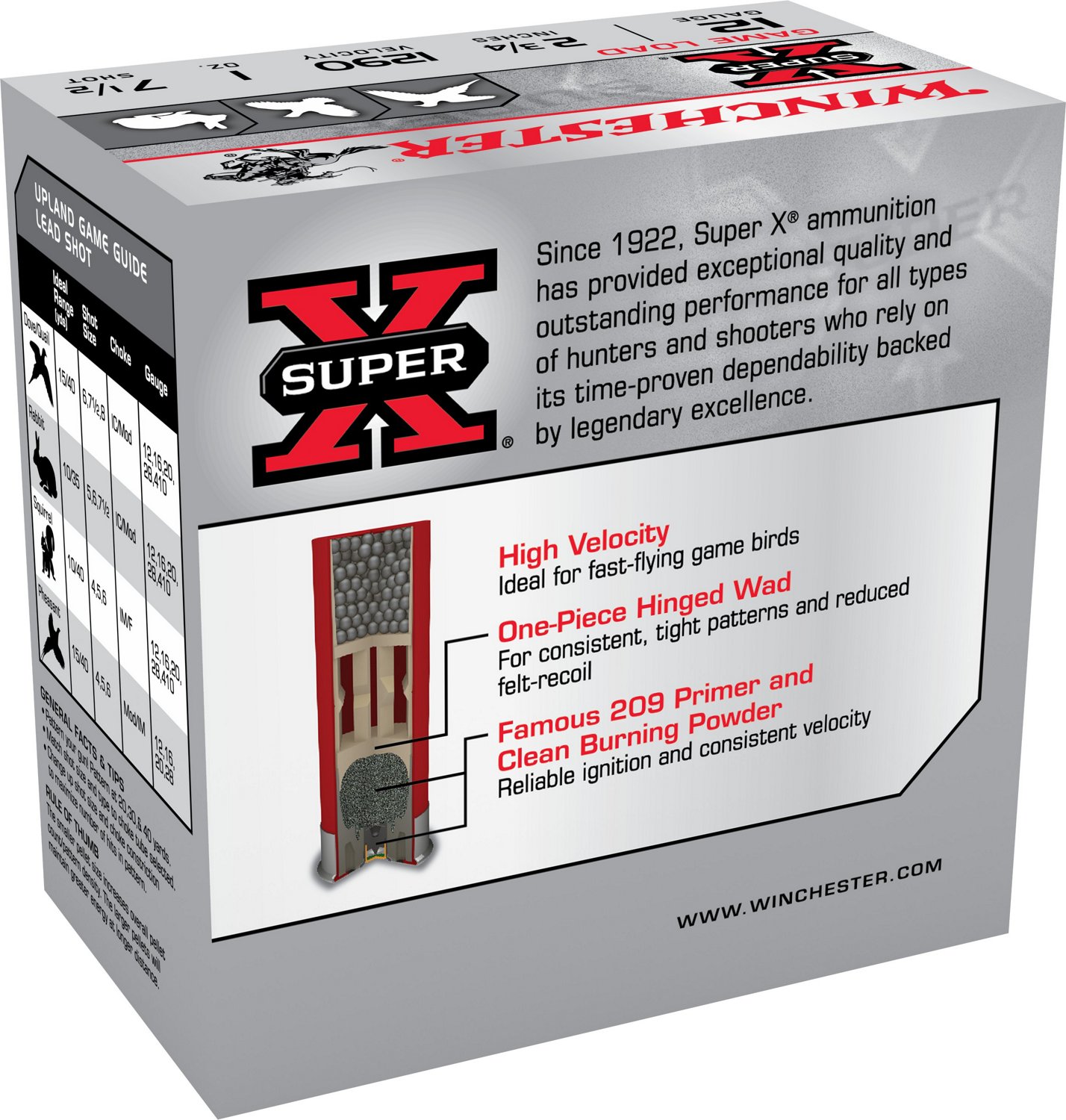 Winchester Super-X Lead Shot Dove & Game Load 12 Gauge Shotshells - 25 Rounds                                                    - view number 3