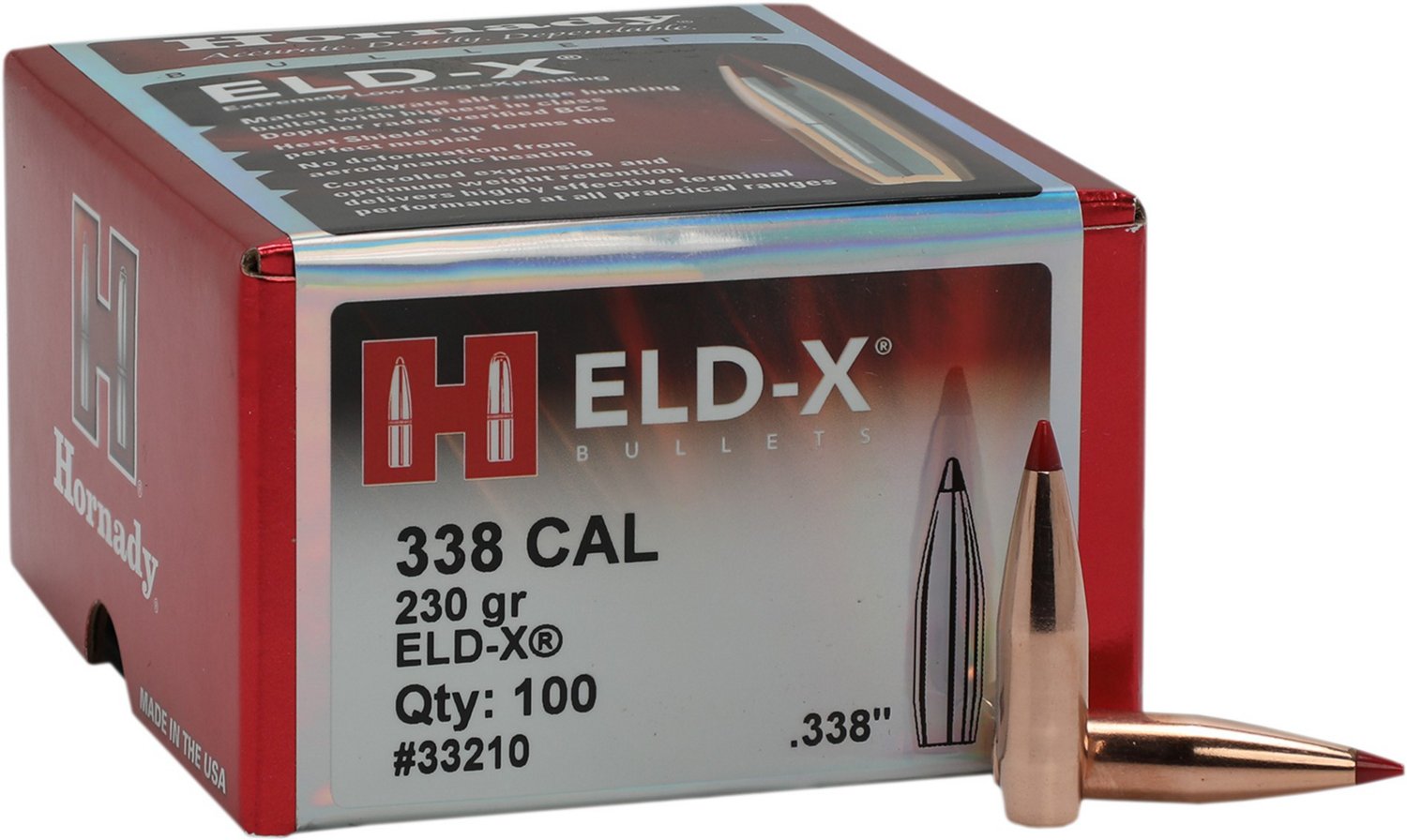 Hornady Eld X 338 230 Grain Reloading Bullets Academy