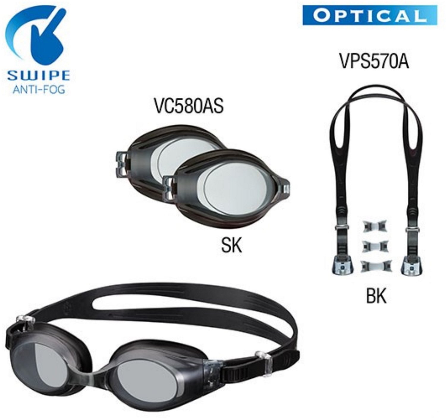 View Adults' SWIPE Swimming Goggles Kit - view number 1