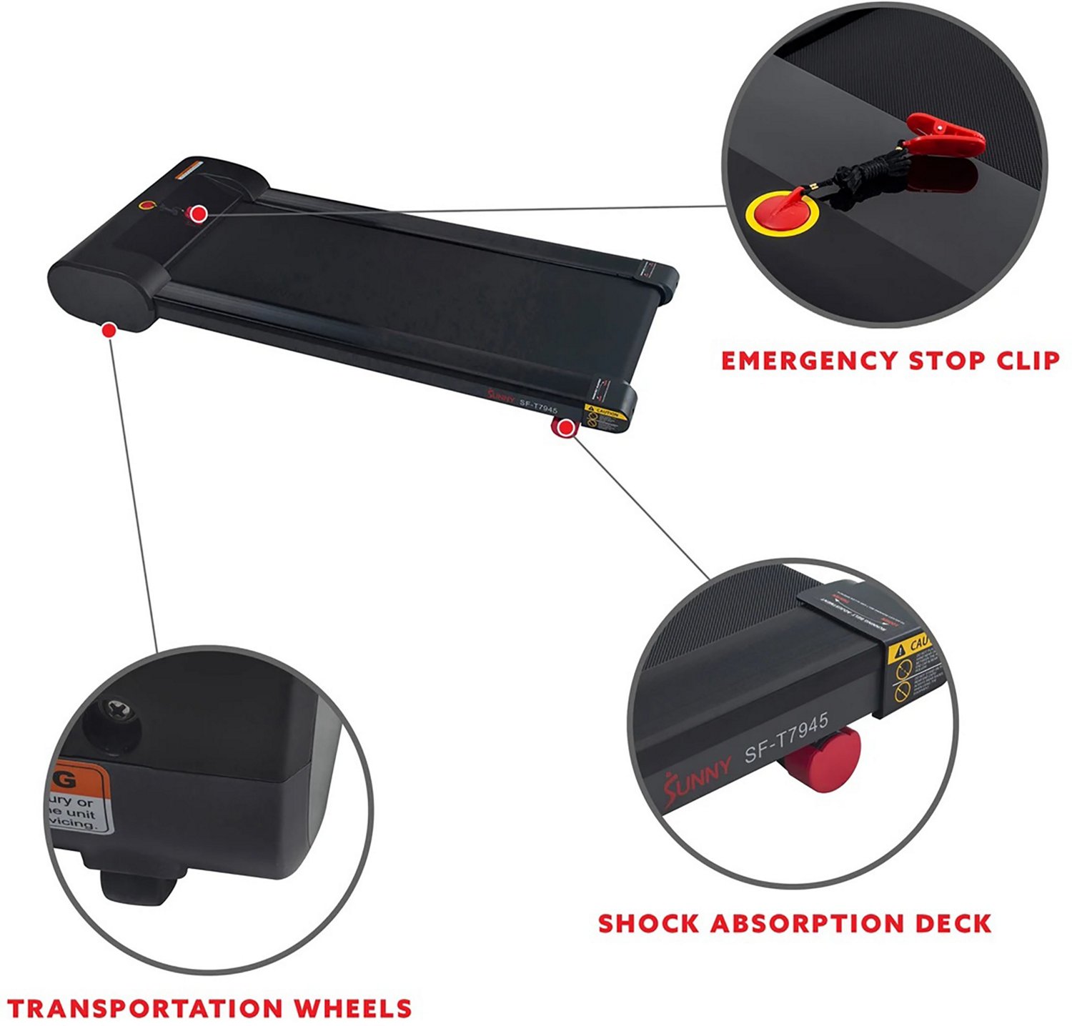 Sunny Health & Fitness Walkstation Slim Flat Treadmill