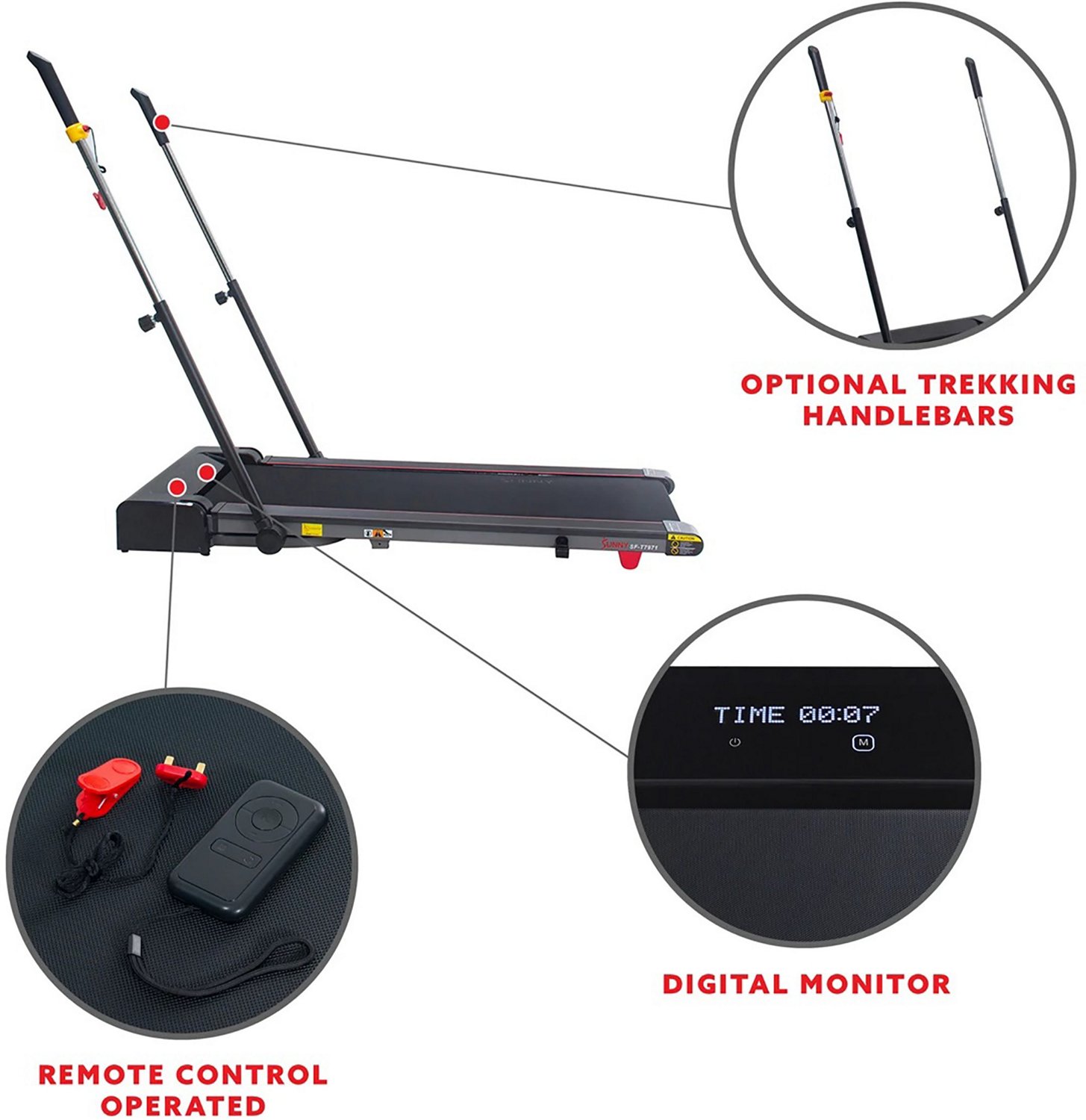 Sunny Health & Fitness Motorized Slim Folding Trekpad Treadmill                                                                  - view number 8