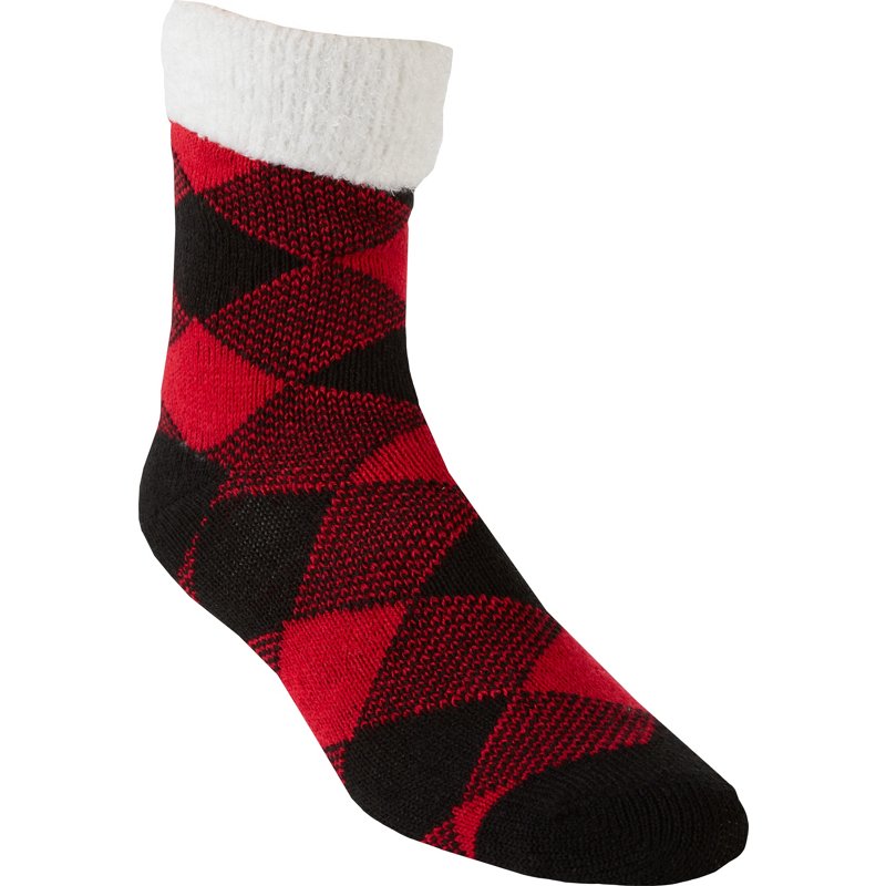 Magellan Outdoors Lodge Buffalo Plaid Socks Red/Black, Medium - Western And Thermal Socks at Academy Sports