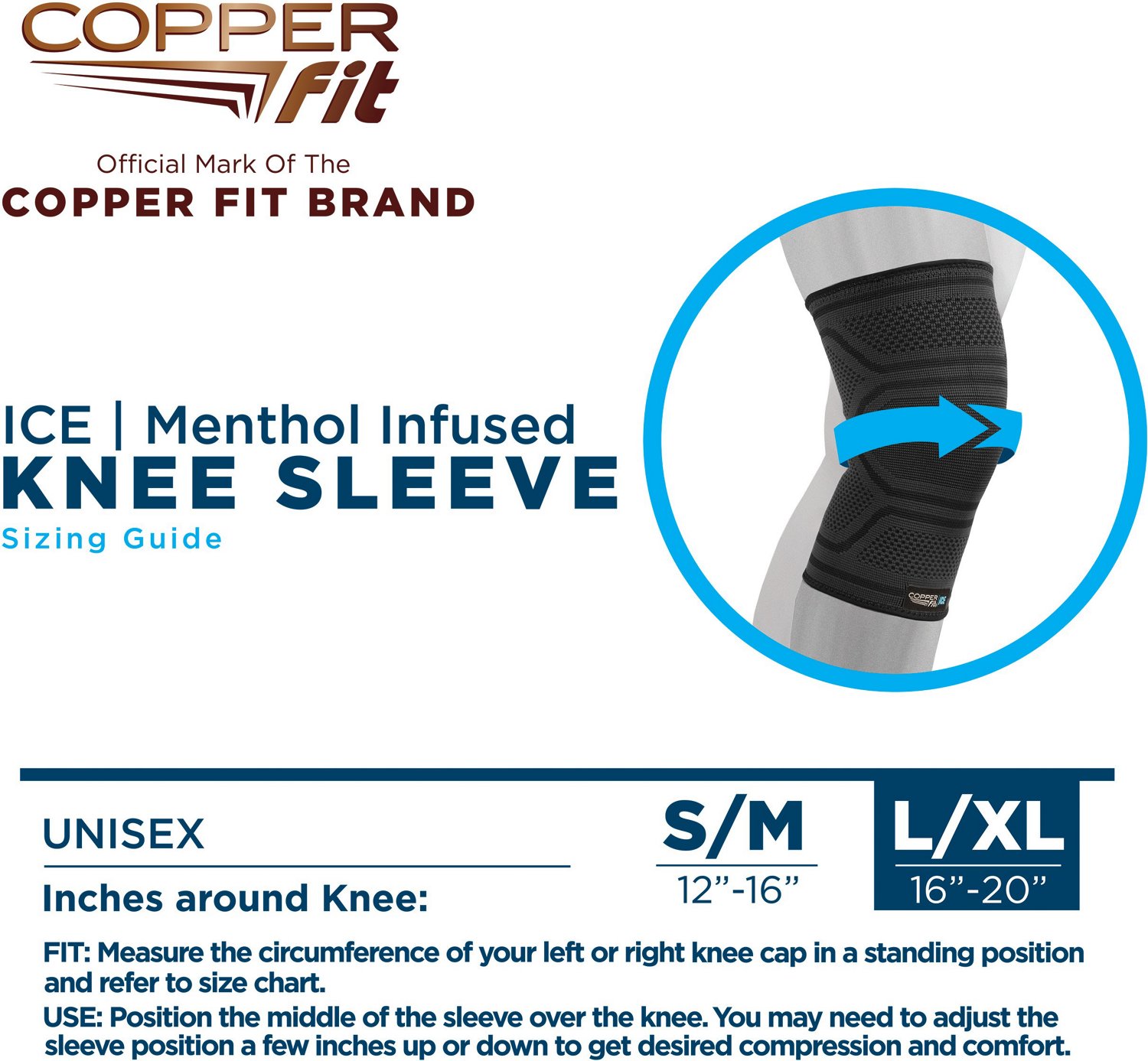 Copper Fit Small/Medium Ice Knee Sleeve                                                                                          - view number 5