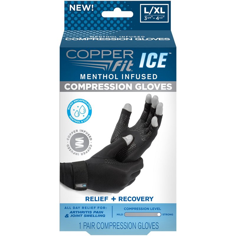 Copper Fit Small Ice Gloves Black, Large/X-Large - Sport Medicine And Accessories at Academy Sports