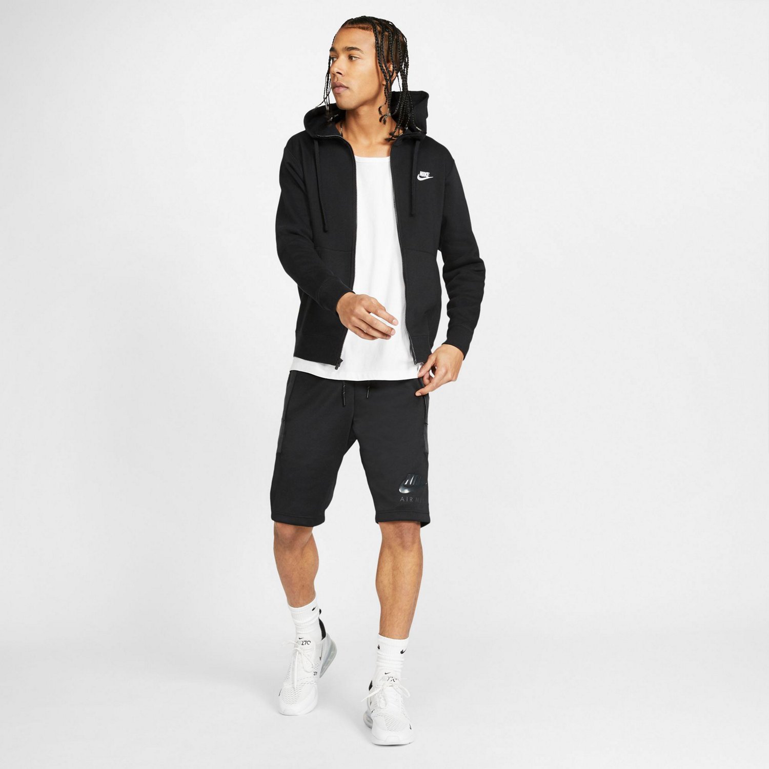  Nike Men's Sportswear Club Fleece Full Zip Hoodie, Fleece  Zip-Up Hoodie Men, Black/Black/White, XS : Clothing, Shoes & Jewelry