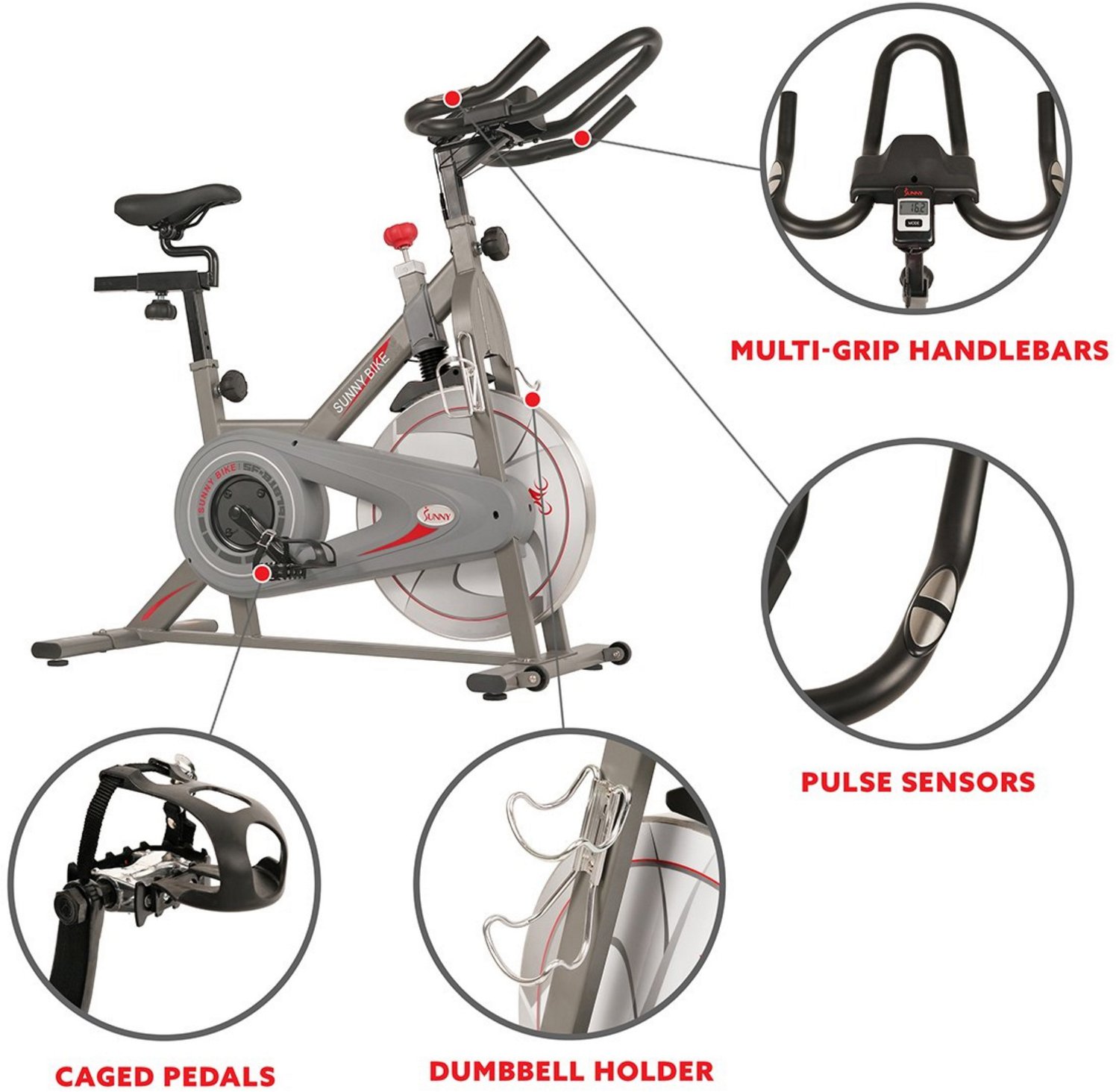 Sunny Health &Fitness Synergy Magnetic Indoor Cycling Bike - view number 3