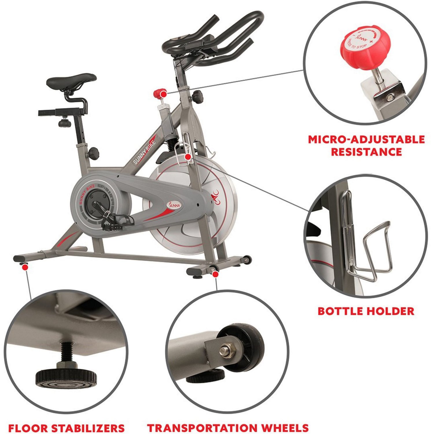 Sunny Health &Fitness Synergy Magnetic Indoor Cycling Bike - view number 4
