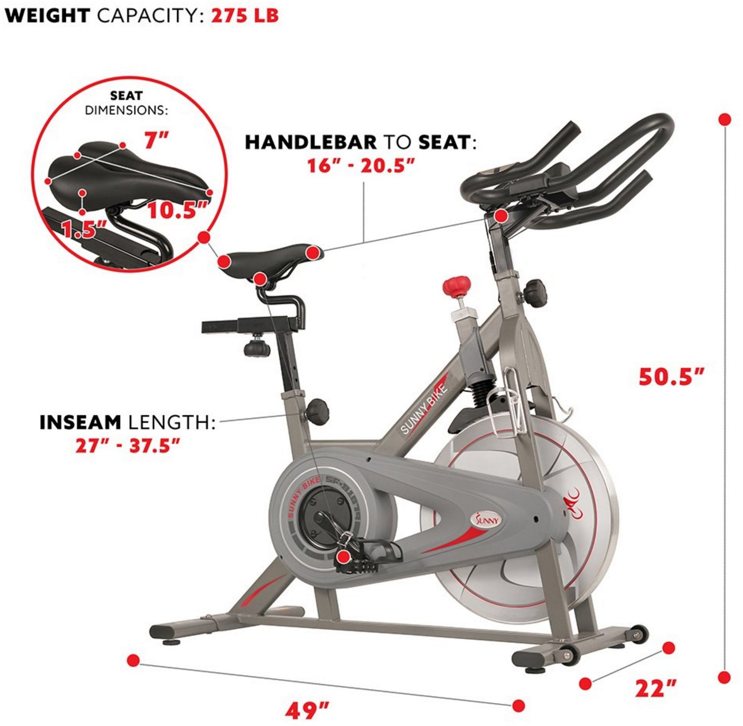 Sunny Health &Fitness Synergy Magnetic Indoor Cycling Bike - view number 5