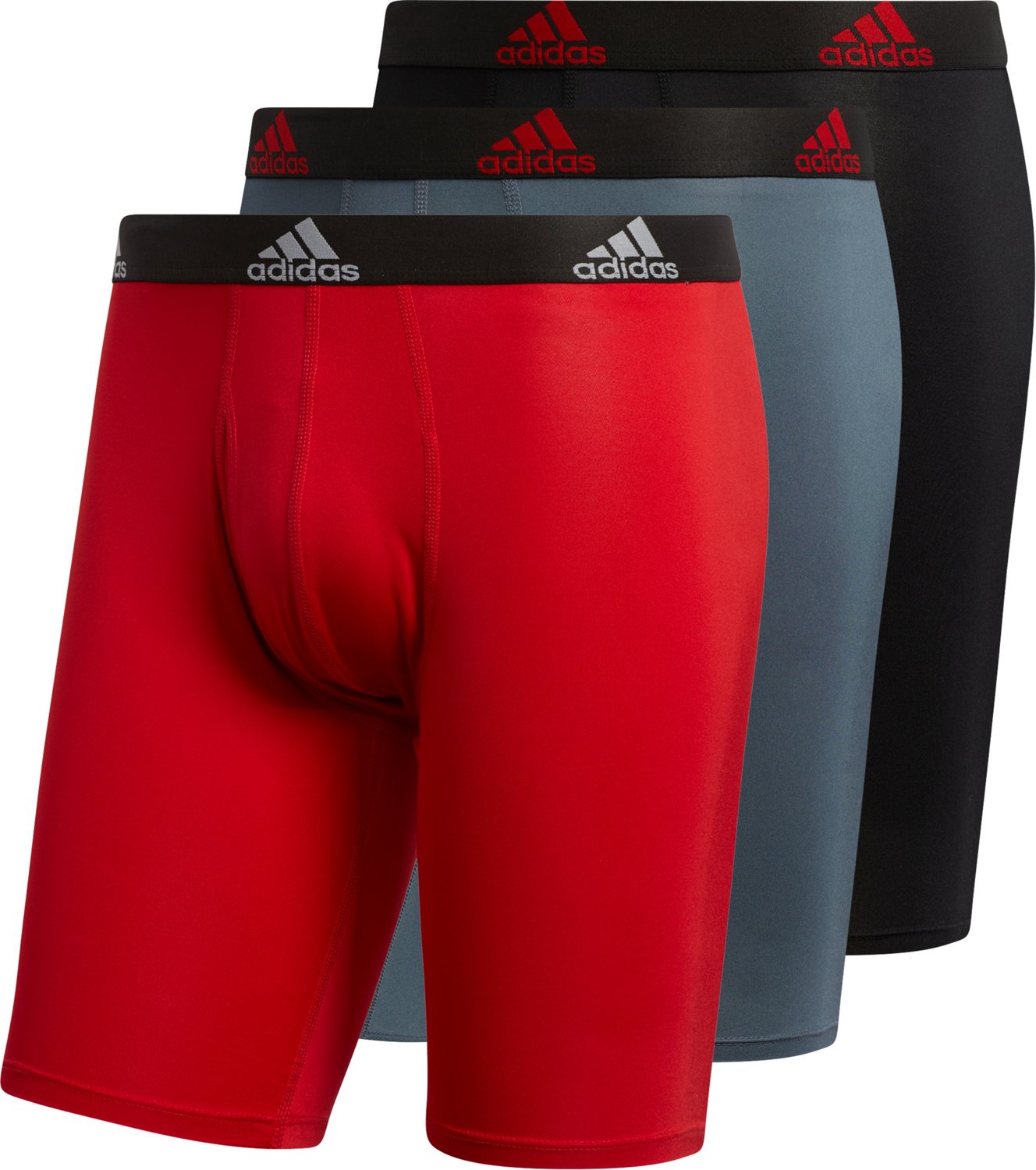 adidas 3 Pack Active Flex Trunks in Red for Men