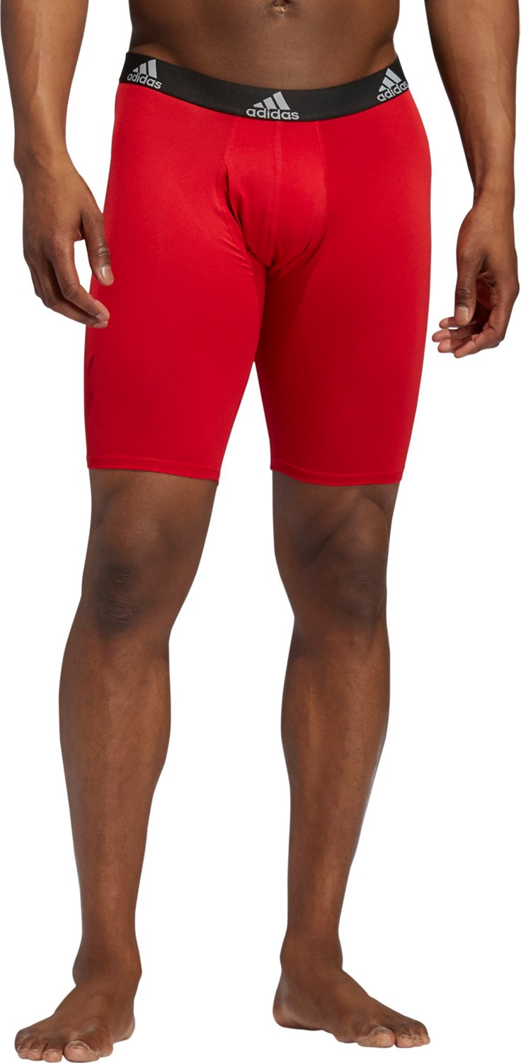 adidas Performance Long Boxer Briefs 3 Pairs - Red, Men's Training