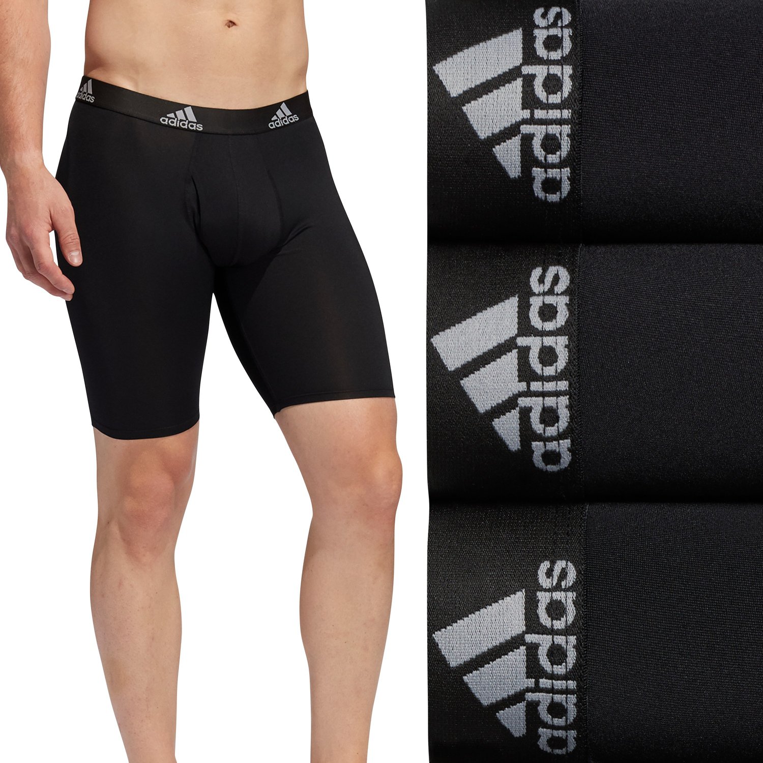 adidas Men's Performance Long Boxer Briefs 3Pack Academy