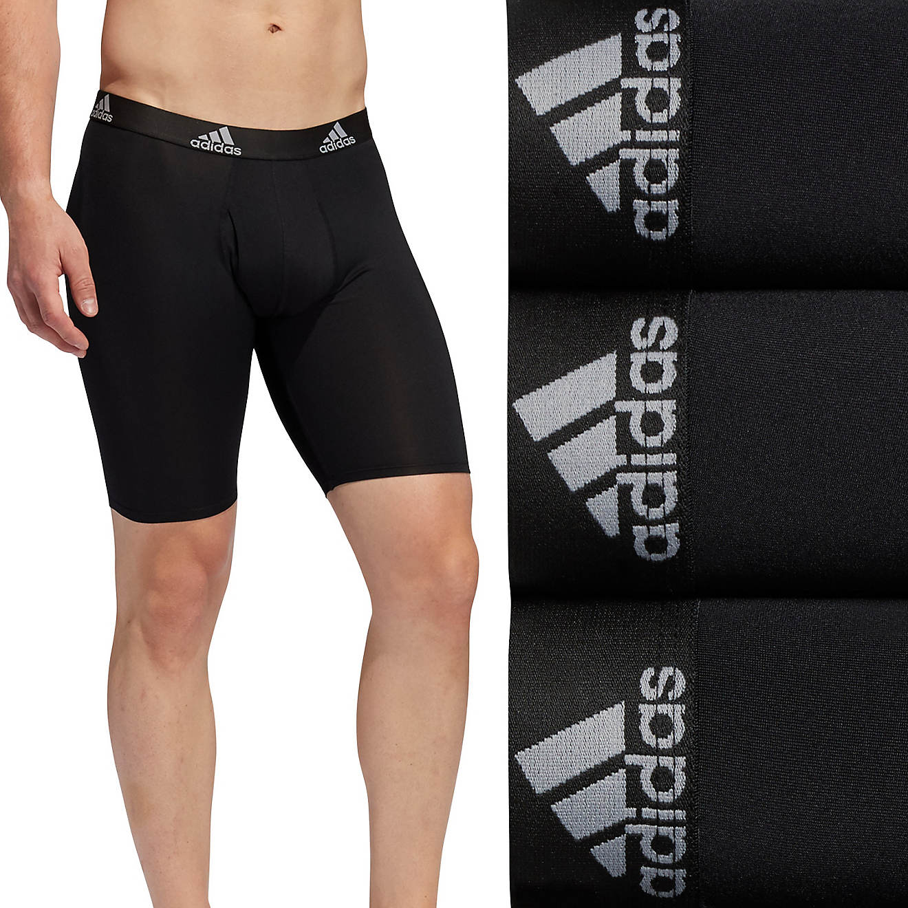 adidas Men's Performance Long Boxer Briefs 3-Pack                                                                                - view number 1