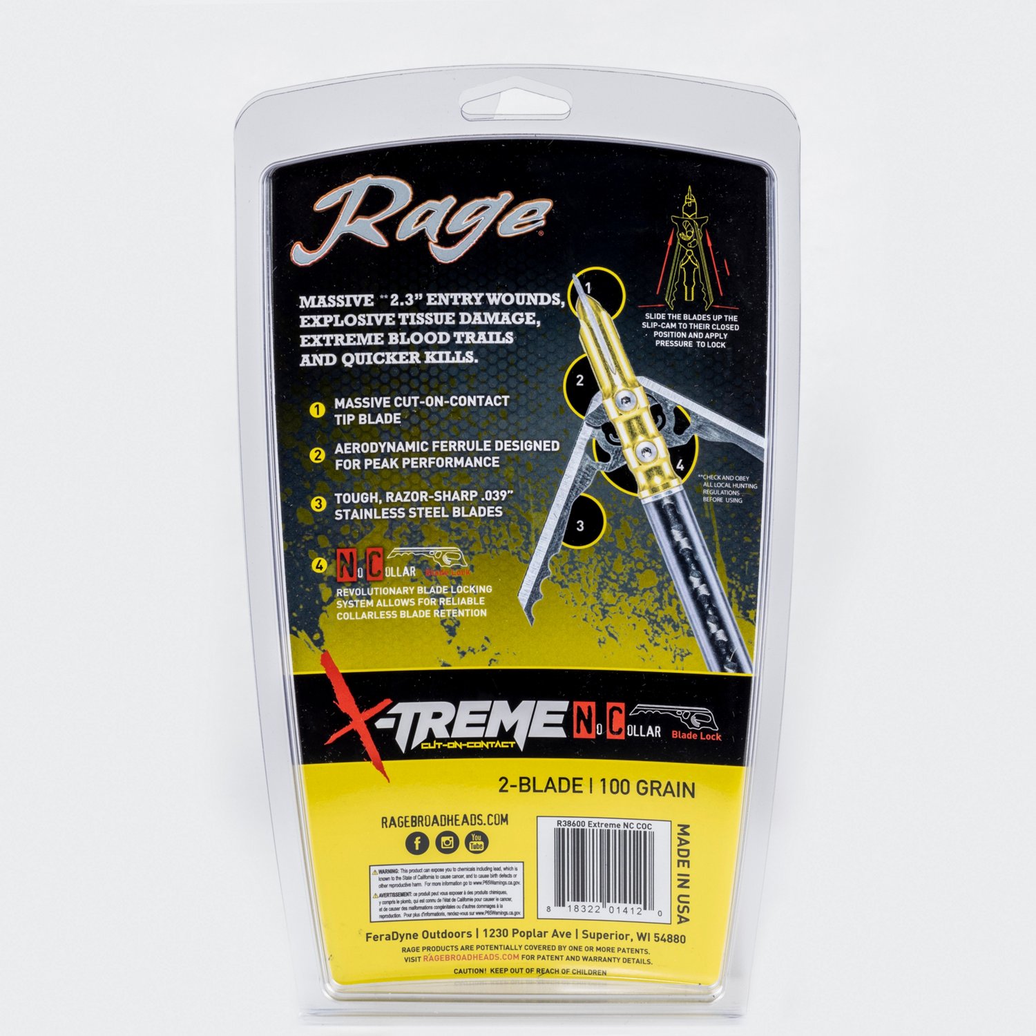 RAGE X-Treme Cut-on-Contact Broadheads 2-Pack                                                                                    - view number 2
