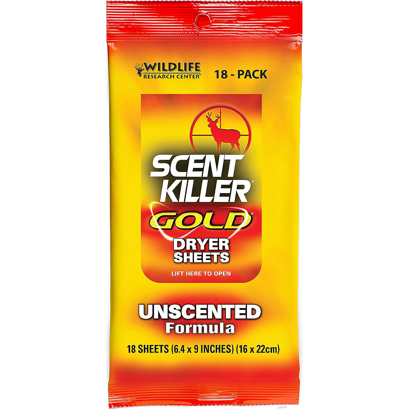 Wildlife Research Center Scent Killer Gold Unscented Dryer Sheets 18-Pack                                                        - view number 1