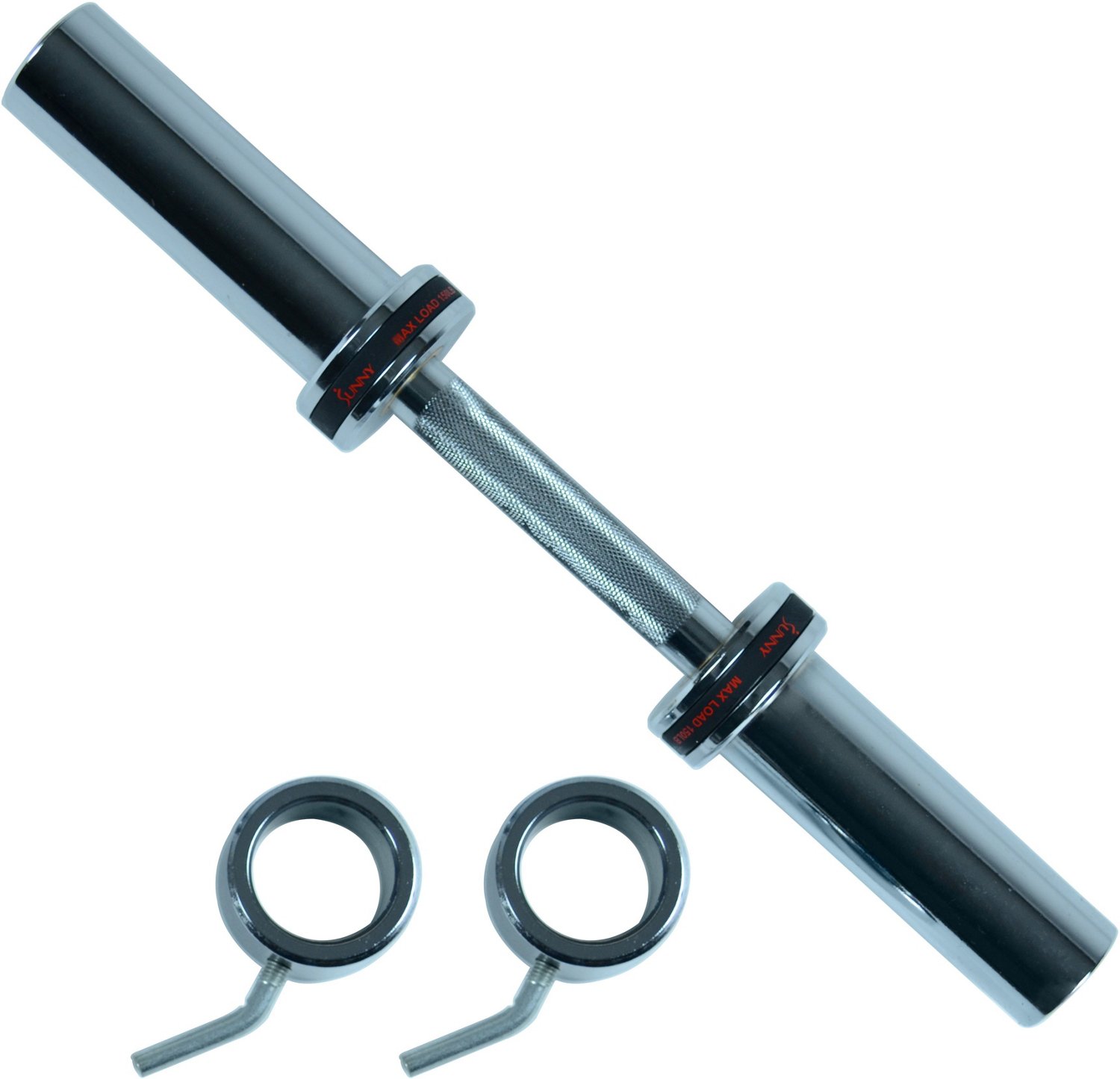 Sunny Health & Fitness 20 in Olympic Single Dumbbell Handlebar with Ring Collars - view number 2