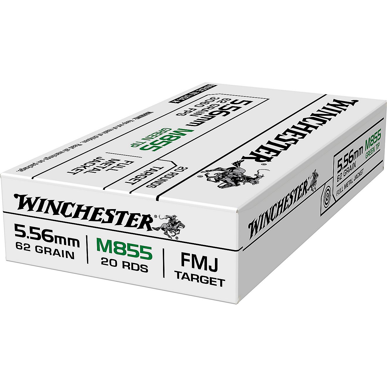 Winchester USA 5.56x45mm NATO 62-Grain Full Metal Jacket Lead Core Ammunition                                                    - view number 3
