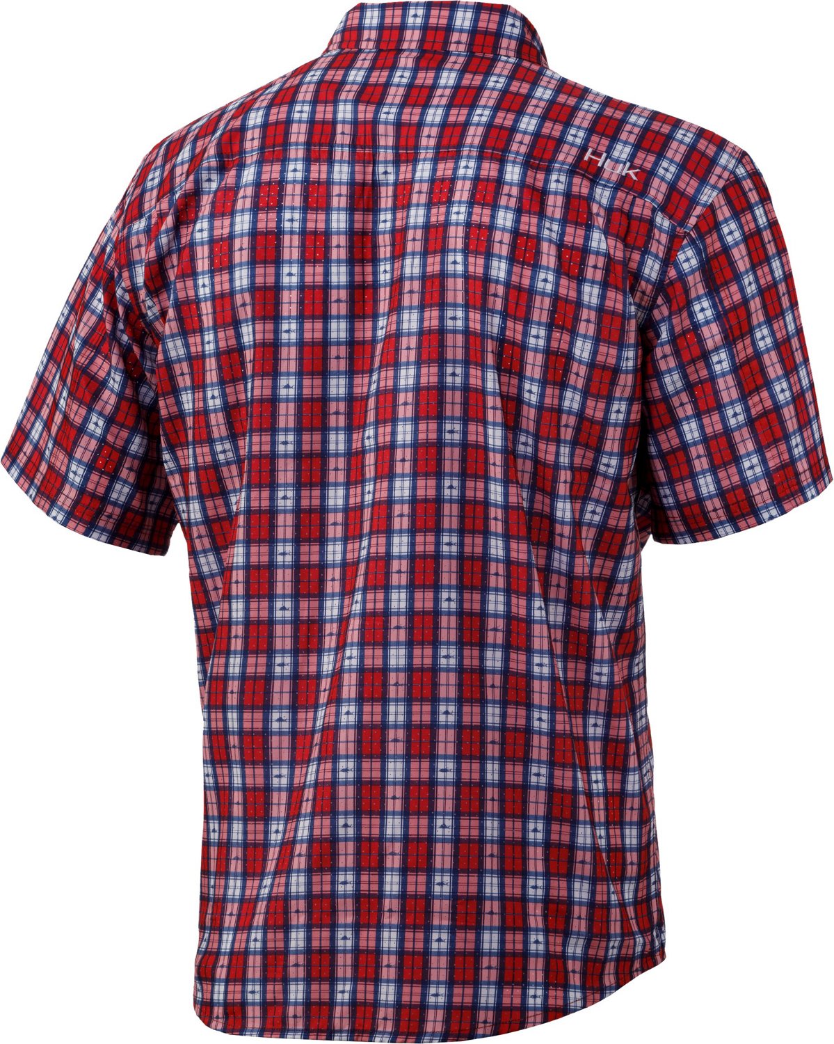Huk Men's Tide Point Fish Plaid Button-Down T-shirt                                                                              - view number 2