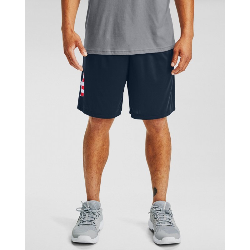 Under Armour Men's Freedom Tech Big Flag Logo Shorts 10 in Navy Blue, 2X-Large - Men's Outdoor Shorts at Academy Sports