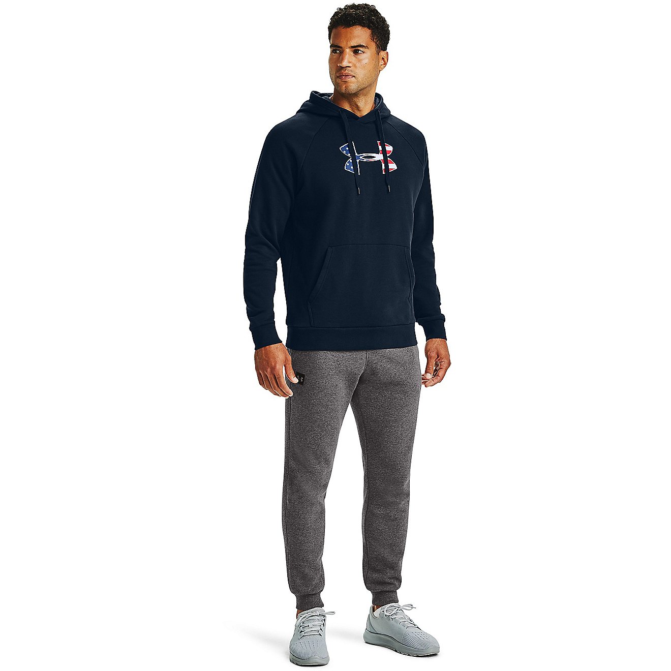 Under Armour Men's Freedom Rival Big Logo Flag Hoodie                                                                            - view number 4
