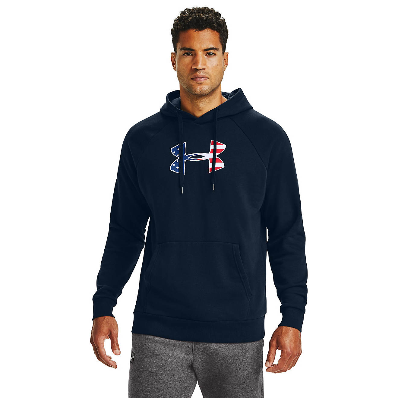 Under Armour Men's Freedom Rival Big Logo Flag Hoodie                                                                            - view number 1