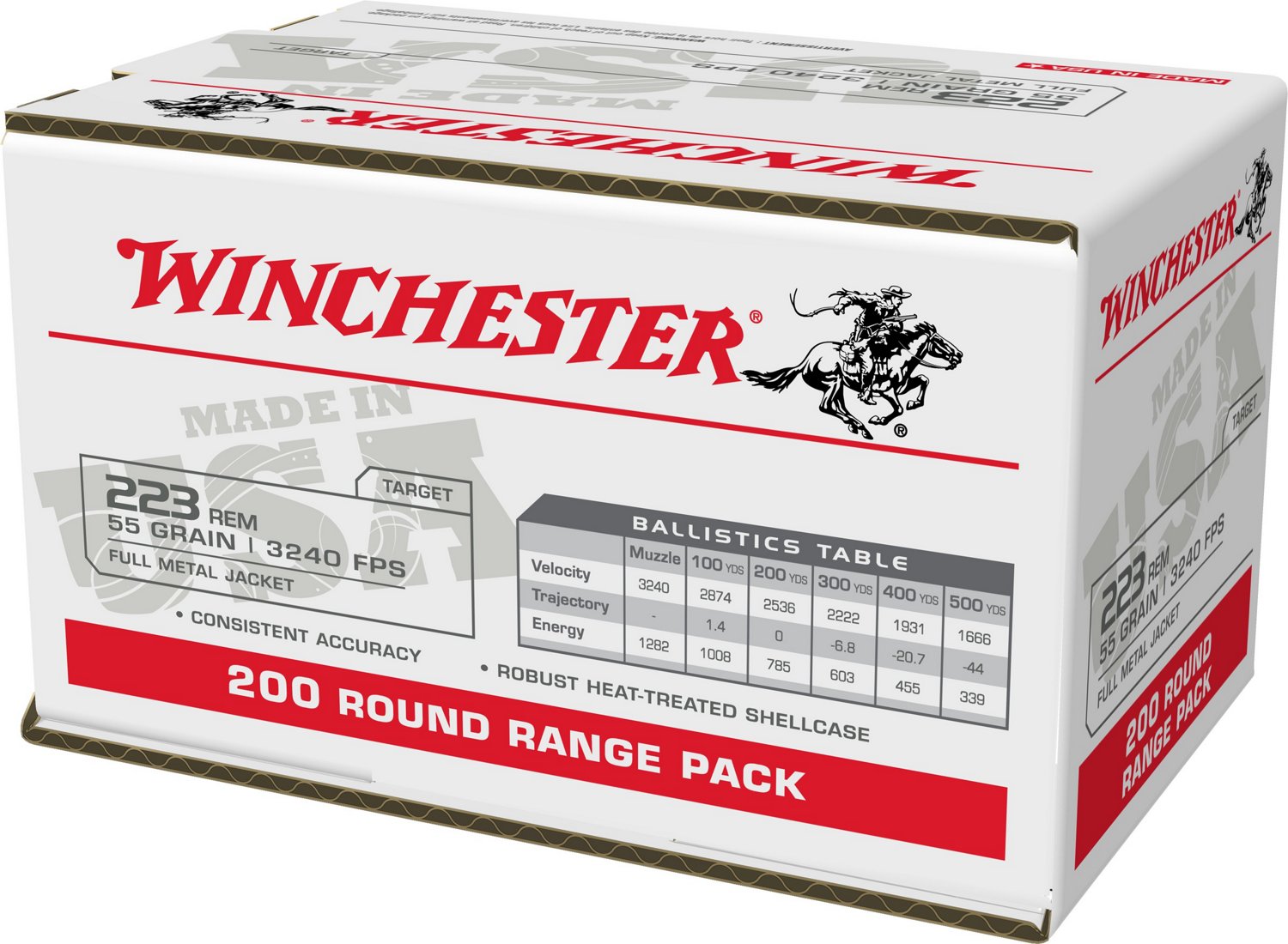 Winchester USA .223 Rem 55-Grain Full Metal Jacket Ammunition - 200 Rounds                                                       - view number 2