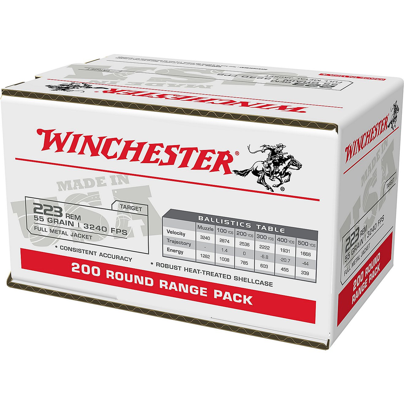 Winchester USA .223 Rem 55-Grain Full Metal Jacket Ammunition - 200 Rounds                                                       - view number 2