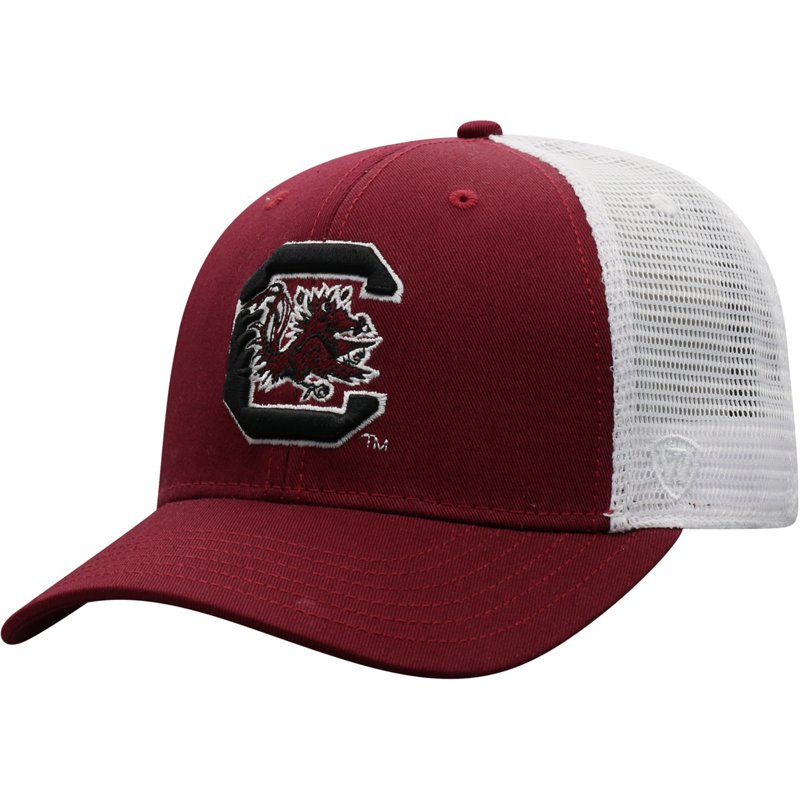 Top of the World Men's University of South Carolina BB 2-Tone Ball Cap Garnet/White - NCAA Men's Caps at Academy Sports