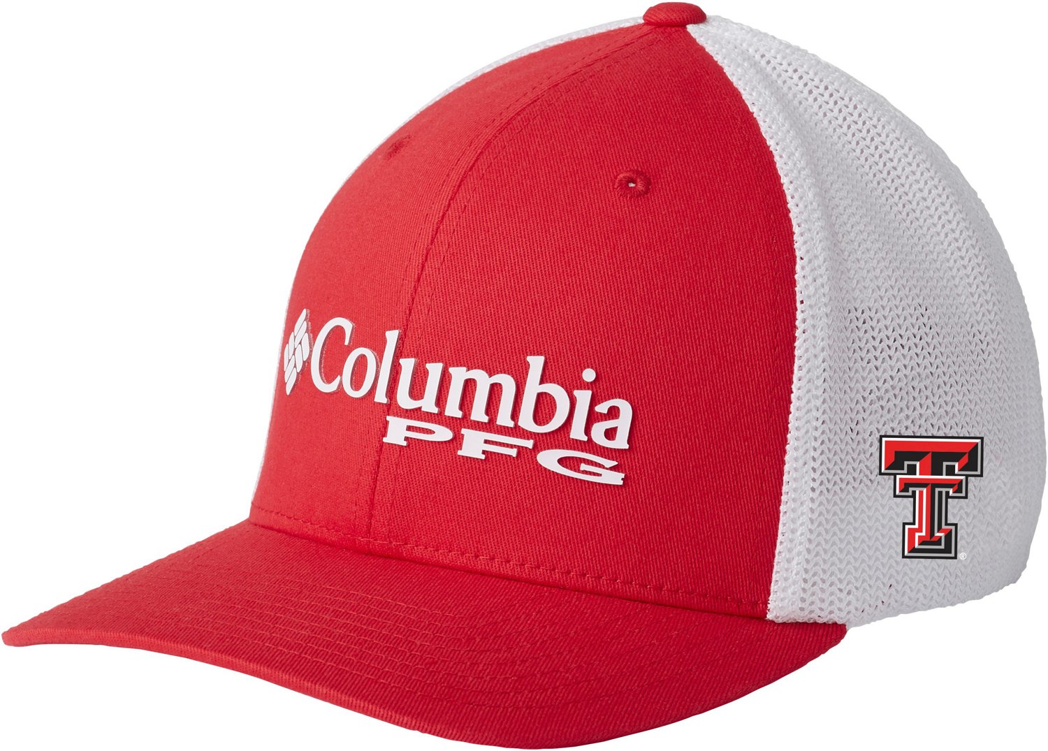 Texas Tech Red Raiders 2T PFG Mesh Red Columbia Flex Hat