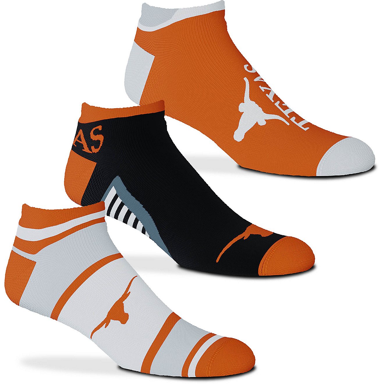 NCAA Show Me The Money! For Bare Feet No Show Ankle Socks 3 Pack 