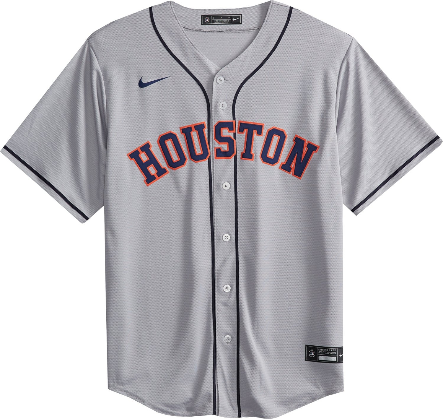 Nike Men s Houston Astros Blank Official Replica Road Jersey Academy