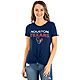 New Era Women's Houston Texans Front Knot Crew Short Sleeve T-shirt                                                              - view number 1 selected