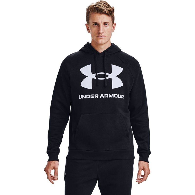 Under Armour Men's Rival Fleece Big Logo Hoodie Black, Large - Men's Athletic Fleece at Academy Sports product image