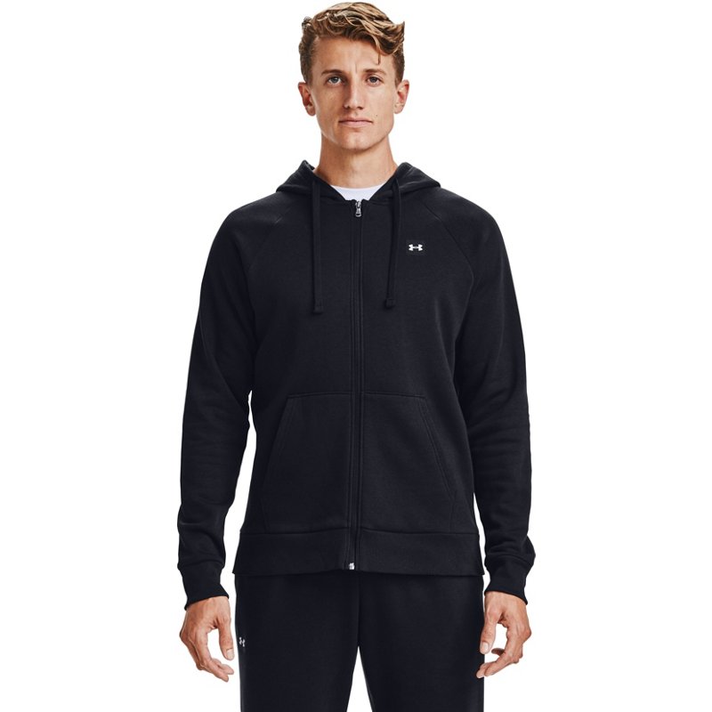 Under Armour Men's Rival Fleece Full Zip Hoodie Black, Small - Men's Athletic Fleece at Academy Sports product image