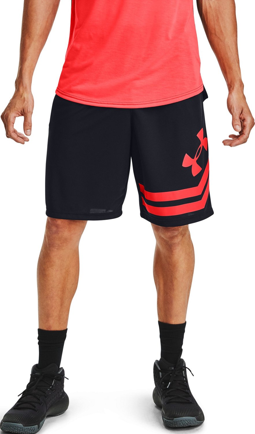 Under Armour Men s Baseline Court Basketball Shorts 10 in Academy