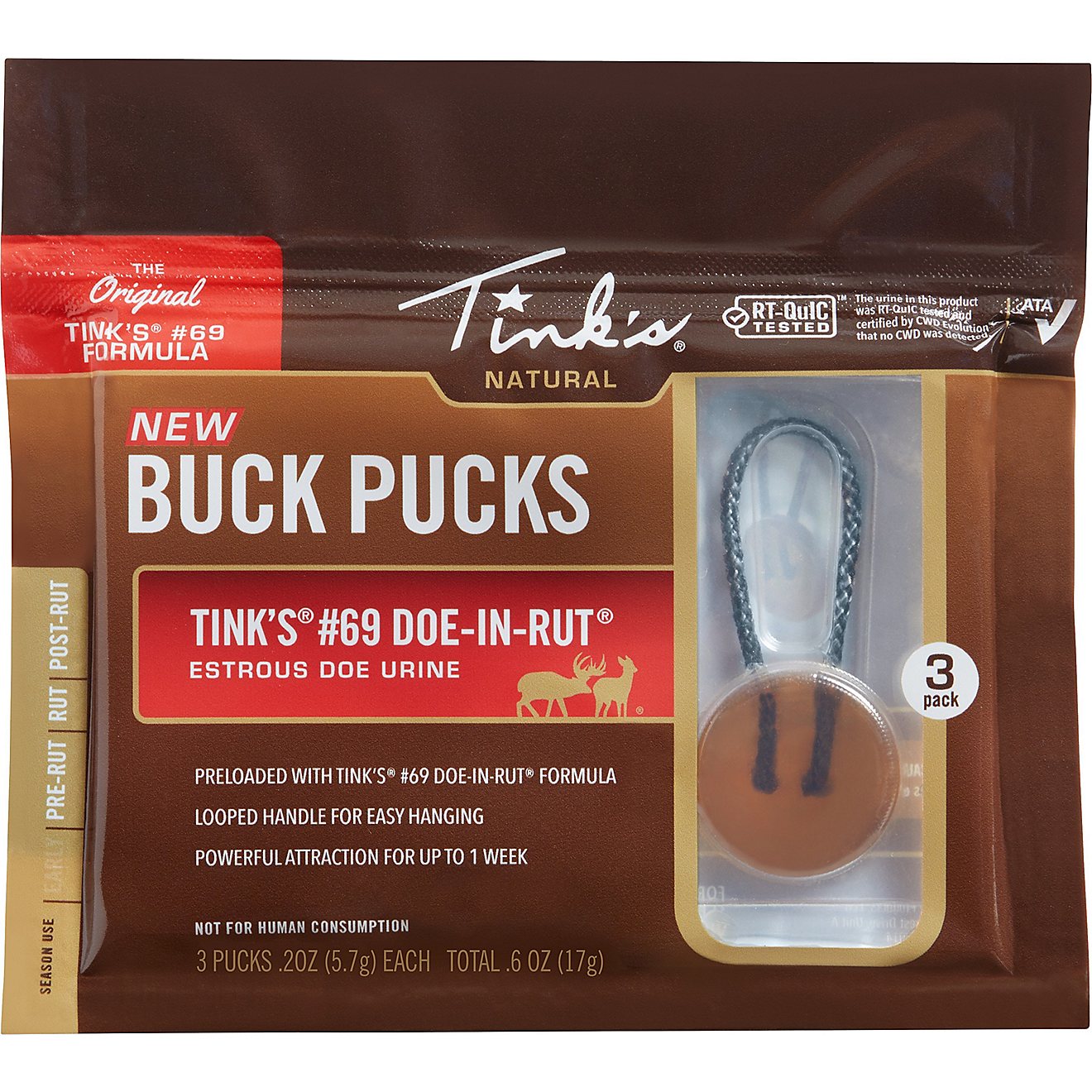 Tink's #69 Doe-in-Rut Natural Urine Buck Pucks 3-Pack                                                                            - view number 2